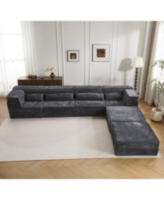 Streamdale Compression Sofa, Convertible Floor Sofa Bed, Modular Sectional, 4 Seater