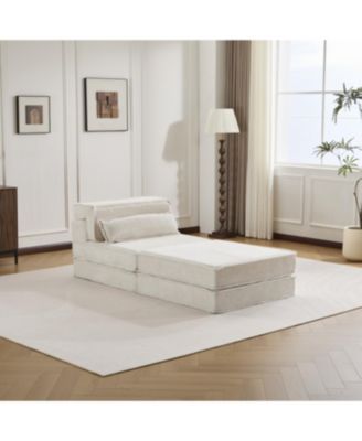 Streamdale Compression Sofa, Convertible Floor Sofa Bed, White