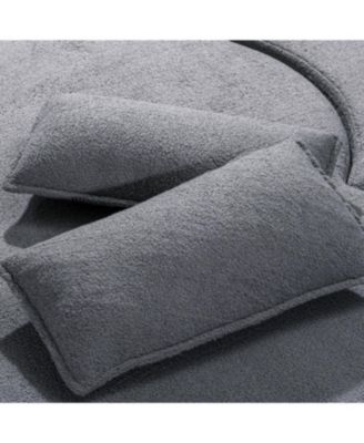 Streamdale Gray Teddy Bear Fabric Folding Sofa Bed Sleeper Futon