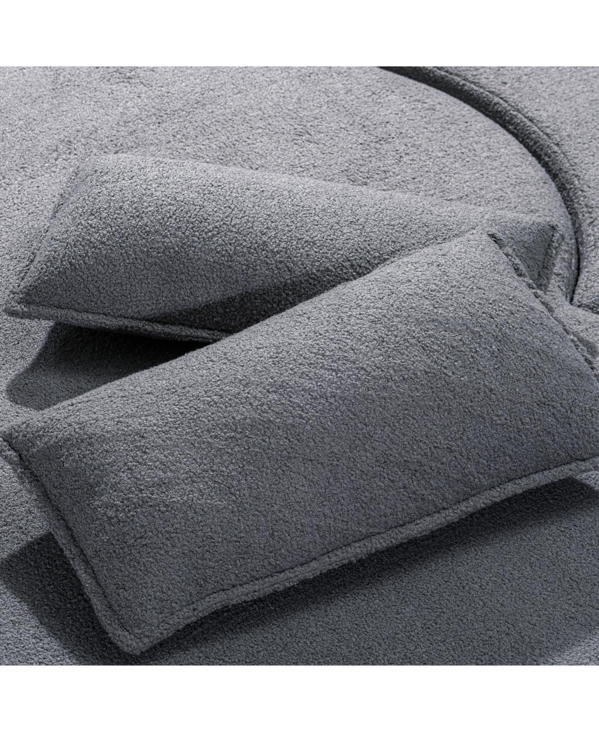 Streamdale Furniture Streamdale Gray Teddy Bear Fabric Folding Sofa Bed Sleeper Futon