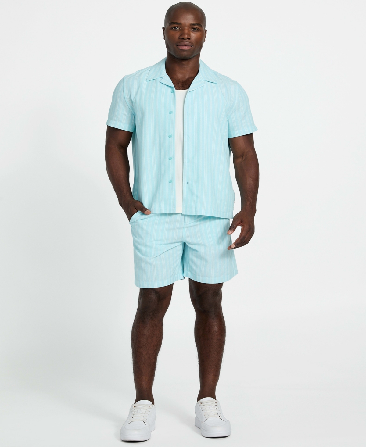 Guess Men's Regular-Fit Fletcher Linen Drawstring Shorts