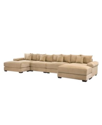 Camel Oversized Cloud Modular U-Shape Sectional Couch with Ottoman