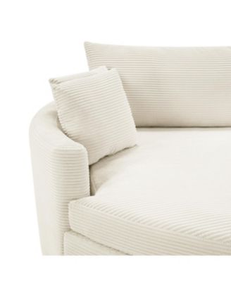 Oversized Double Chaise Lounge Sofa 102.3" Sofa Bed with USB Ports, Beige