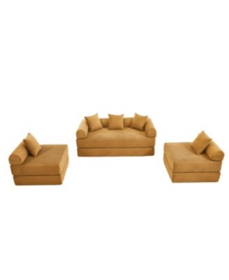 Streamdale Convertible Folding Sofa Bed with Pillow Back Handrail