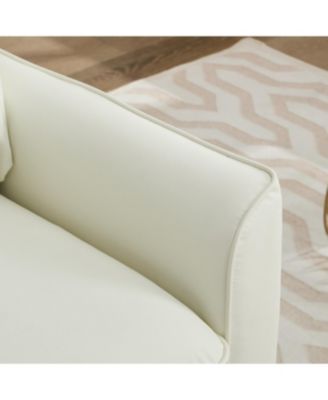 Cat paw leather upholstered sofa 2PC Cream White, Nordic retro casual sofa chair.