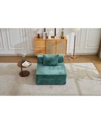 Streamdale Compression Sofa, Convertible Floor Sofa Bed, Single Seater Modular Sectional, Dark Green