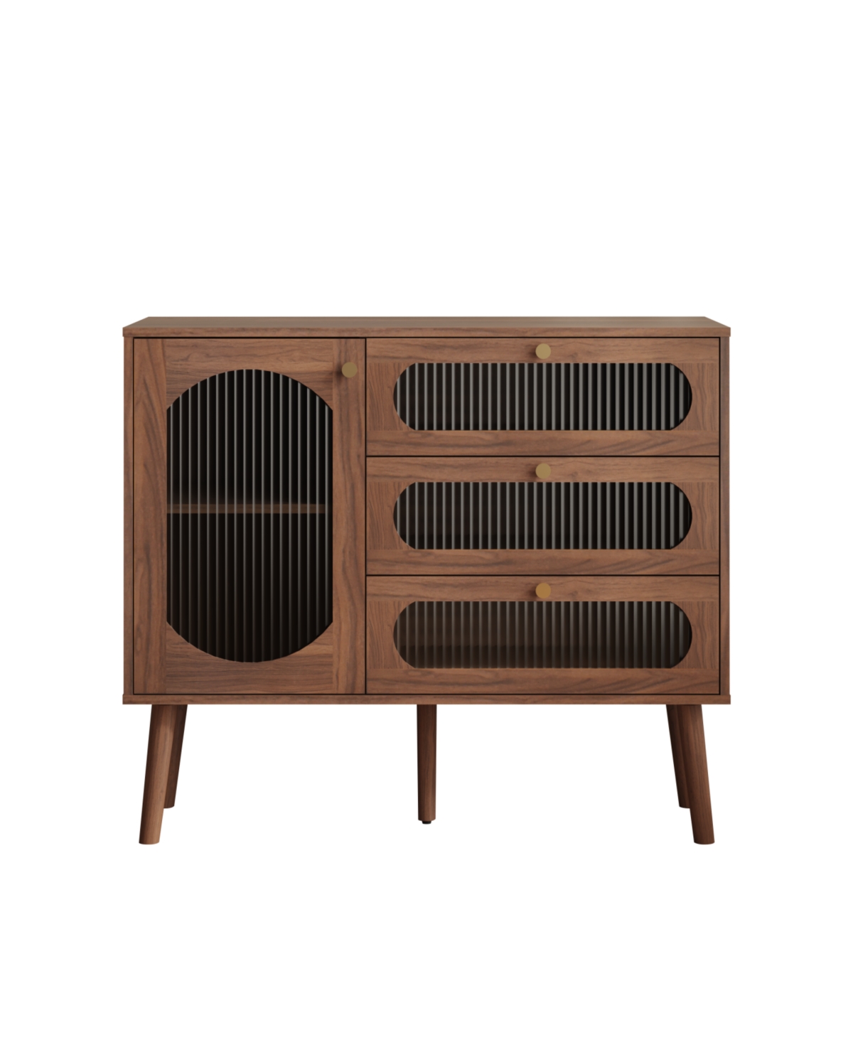 Streamdale Furniture Streamdale Accent Cabinet with 3 Drawers, Wooden Storage Cabinet with Shelves, Natural