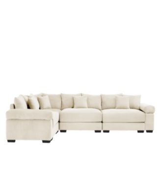 Oversized Cloud Modular Sectional Couch, Convertible, Deep Seat, Cream