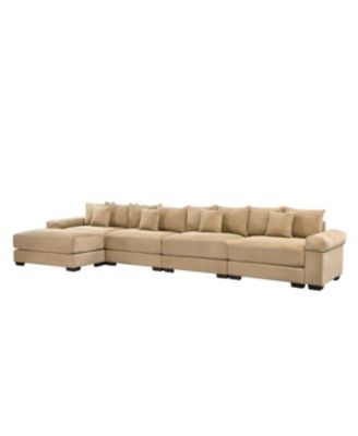 Streamdale Camel 170" Oversized Cloud Modular L-Shape Sectional Couch with Ottoman