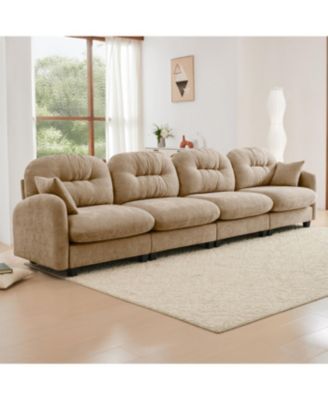 Four-Seater Modular Sectional Couch with Premium Chenille Fabric