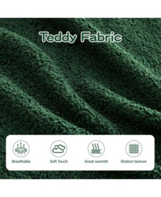 Streamdale Green Teddy Fabric Boneless Sofa with Double Chaises