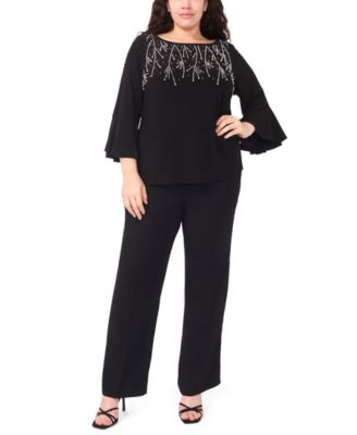 Plus Size Boat Neck Faraj Top