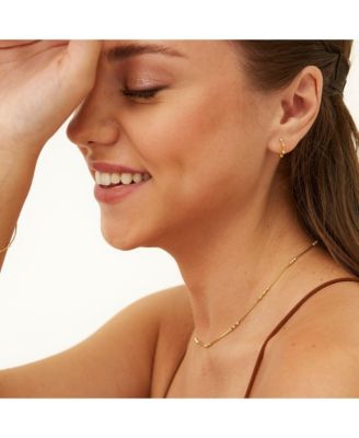 Seven Bead Sterling Silver Hoop Earrings