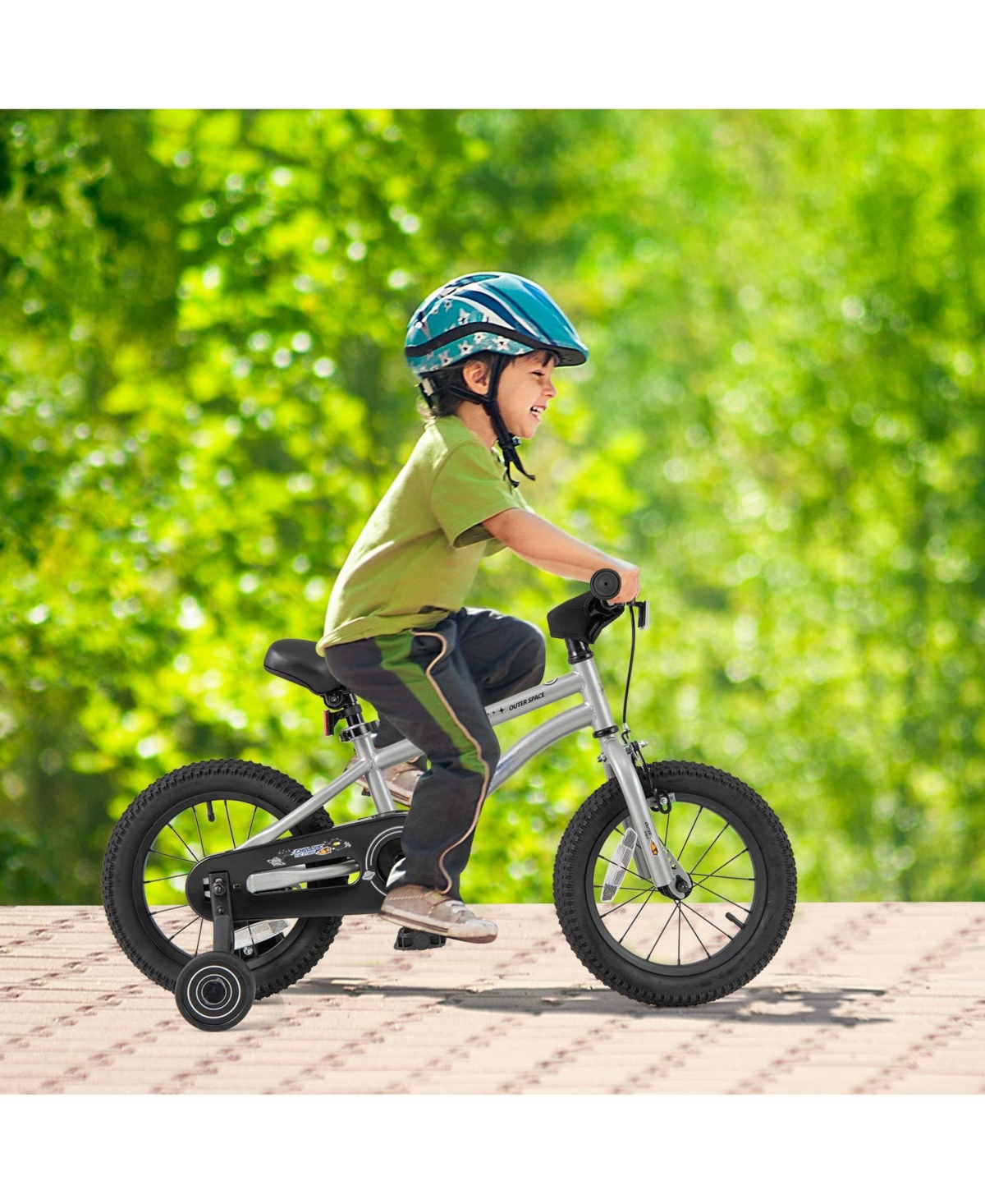 Hongge 14-Inch Kids Bike with High-Carbon Steel Frame and Removable Training Wheels