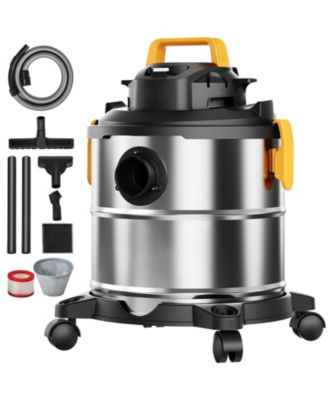 Powerful Suction Stainless Steel Wet Dry Vacuum Cleaner, 5.5-Gallon 6.5 Peak HP