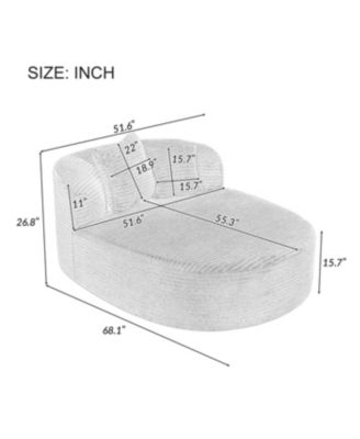 Streamdale Modern Chaise Lounge Sofa Boneless Couch 51.6" Sofa Bed Black