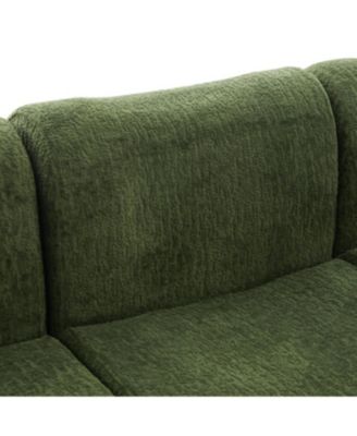 Streamdale Modern Chenille 3-Seater Sofa with Curved Armrests
