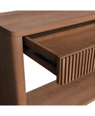 Streamdale 60" Modern 2-Drawer Fluted Console Table - Walnut