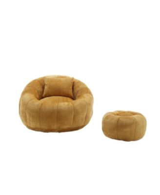 Modern Bean Bag Chair with Ottoman for Adults