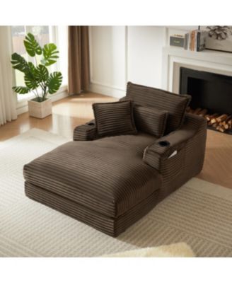  Modern cushioned compression sofa with unique design, brown