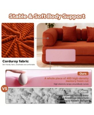 Floor Couch Sofa Bed Convertible Blanket Pillow Enhanced Frame