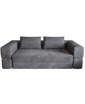 Grey Sofa Bed with Rectangle Pillow and Cushions