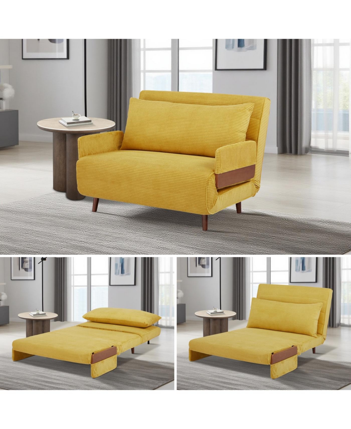 Streamdale Furniture Sven Sofa Bed - 3-in-1 Convertible Chair Sleeper Sofa