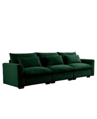 3 Seater Deep Seat Couch for Living Room, Green Corduroy