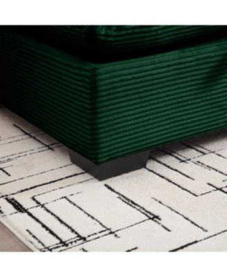 3 Seater Deep Seat Couch for Living Room, Green Corduroy