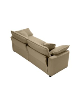 Streamdale Modern Fabric Living Room Sofa Two Piece Set, Two 2-Seater Sofas with 8 Cushion Upholstery Large Deep Seat Recliner, Tan Corduroy Fabric