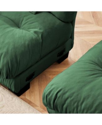 3-Seater Chenille Modular Sectional Sofa - Soft & Comfy Living Room Furniture, Green