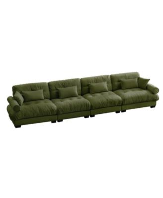 Streamdale Super Comfort Oversized Modular Velvet Sectional Sofa Couch with Ottoman