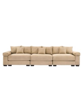 Streamdale Oversized Cloud Modular Sectional Couch, Premium Corduroy 3-Seater Sofa, Camel