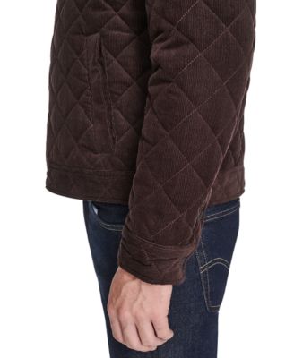 Men's Collared Quilted Button-Front Jacket 