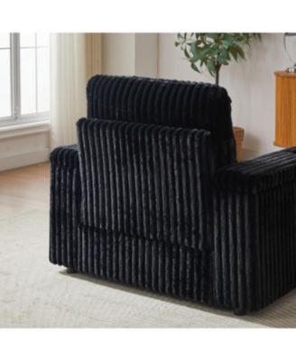 42.5" Corduroy Single Recliner with Pillow, Cup Holder, Storage Footrest