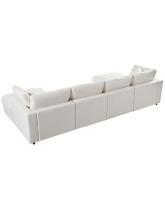 Large U-Shaped Sectional Sofa with 2 Ottomans, Chenille Fabric, Modular Design