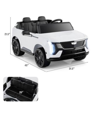 24V Licensed Cadillac Two-Seater Ride-On Truck with Remote Control - White