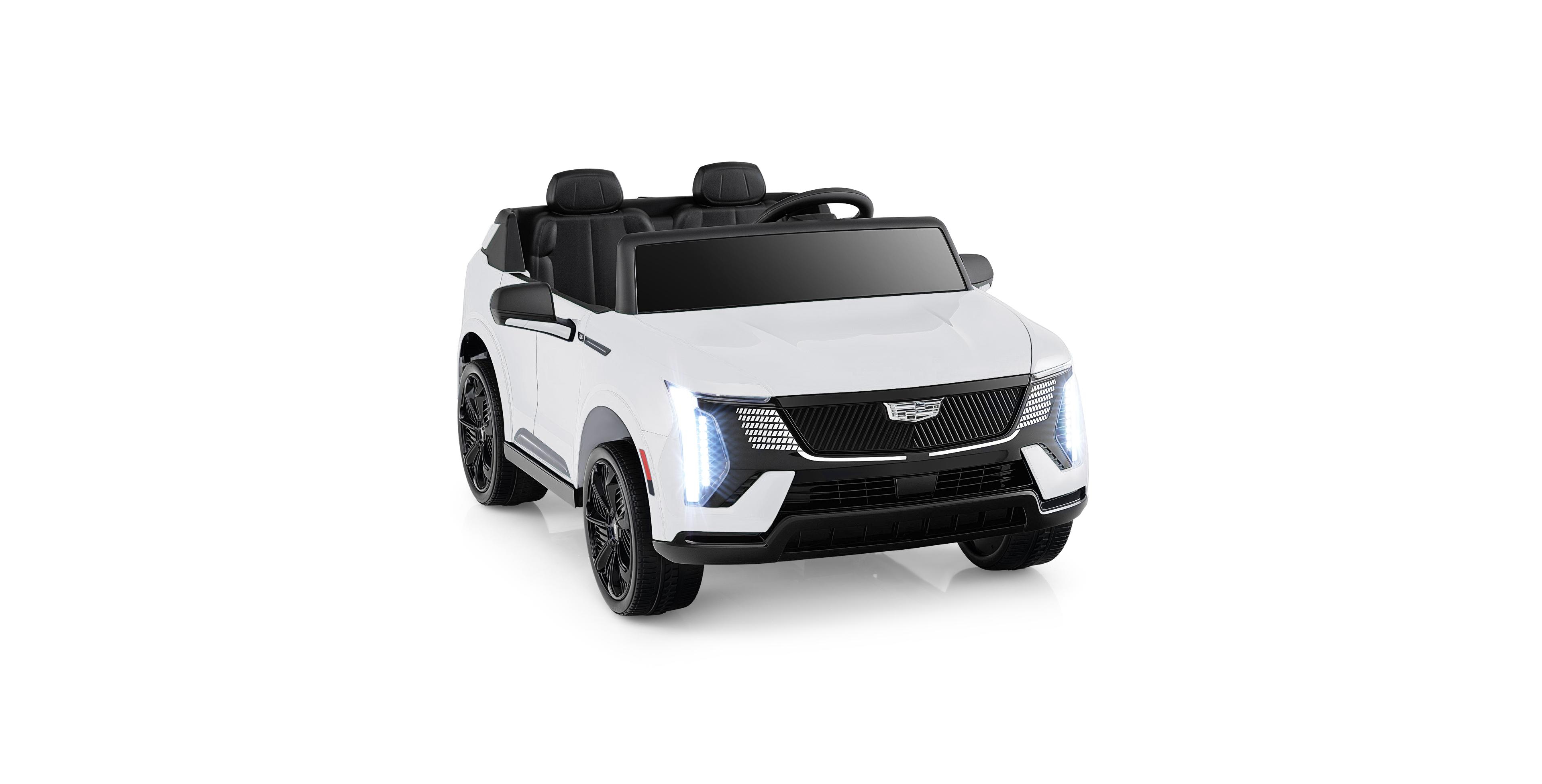 Hongge 24V Licensed Cadillac Two-Seater Ride-On Truck with Remote Control - White