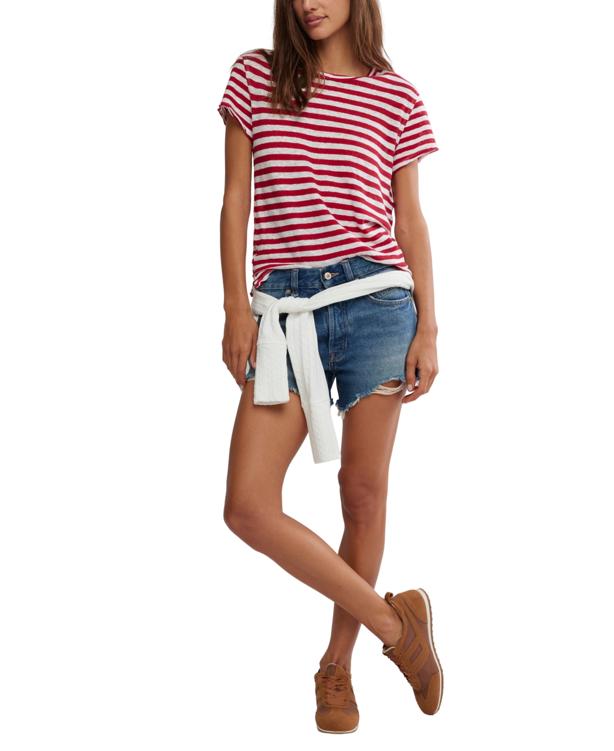 Free People Women's Nora Crewneck Striped T-Shirt