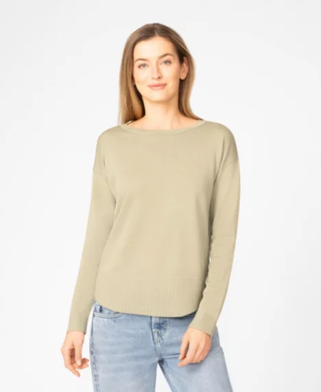 Petite Round Hem Pull-on Sweater - Tea
