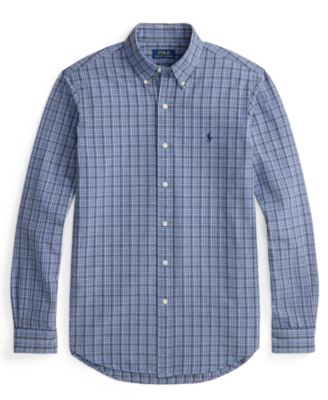 ralph lauren mens button down dress shirts Polo Classic Fit Oxford Shirt Blue Cut fuller through the chest Polo Ralph Lauren - Classic