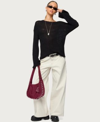 Women's Cory Striped Low Rise Baggy Jeans