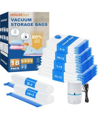 Space Saver Vacuum Bags for Travel and Home with Electric Pump 18 Pack