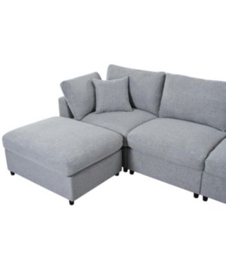 Large U-Shaped Sectional Sofa with 2 Ottomans, Chenille Fabric, Modular Design