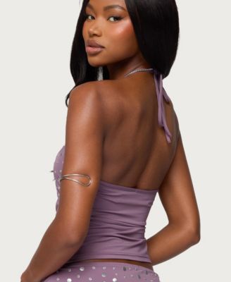 Women's Luana Studded Cut Out Halter Top