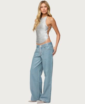 Women's Kalana Crisscross Backless Fringed Top