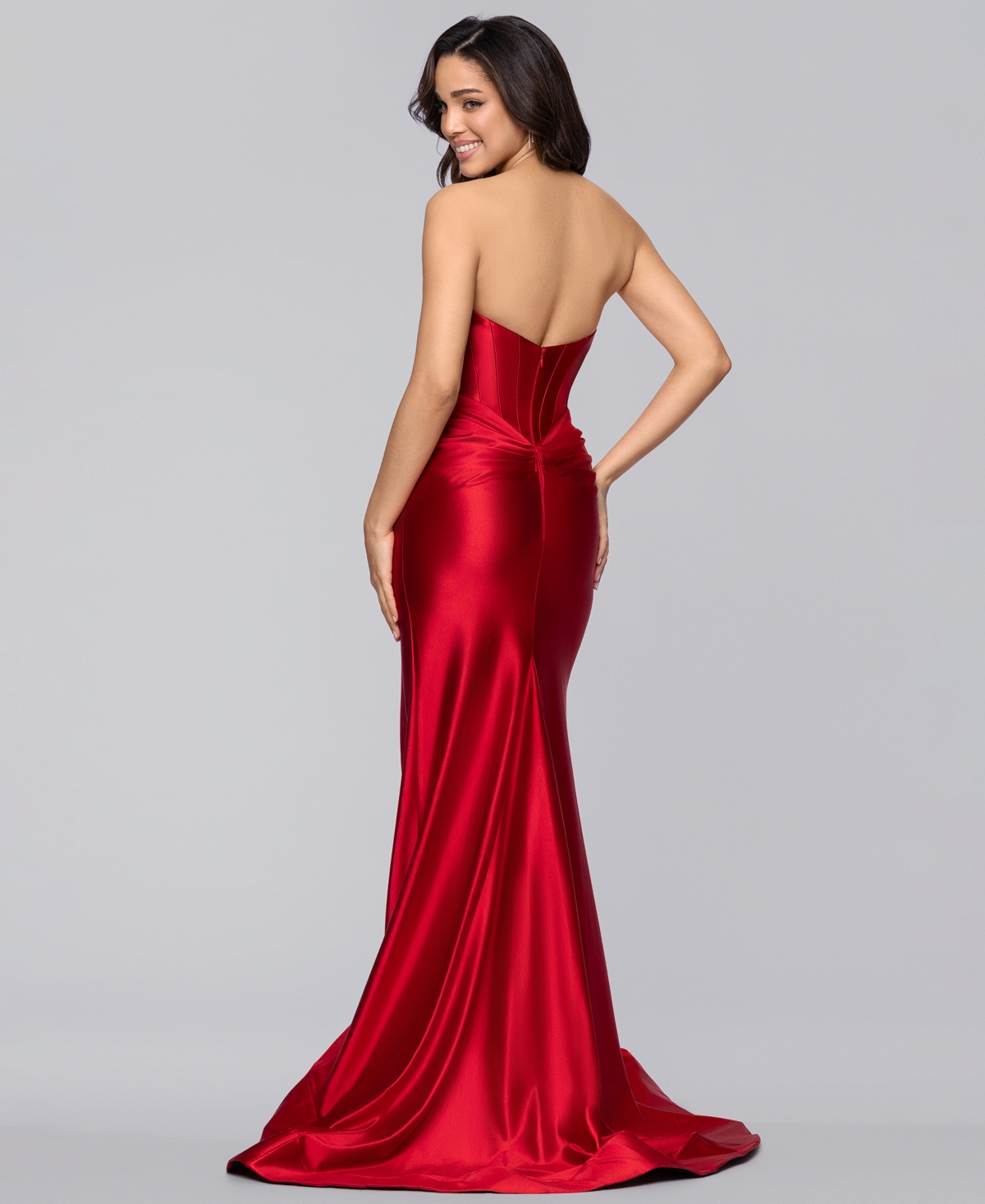 Blondie Nites Juniors' Strapless Fitted Long Ball Gown