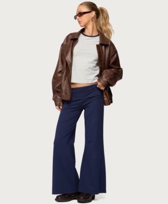 Women's Wide Leg Fold Over Pants