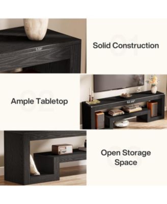 63-Inch TV Stand for 55/60/65/75-Inch TVs, Farmhouse Entertainment Center, Rustic Brown