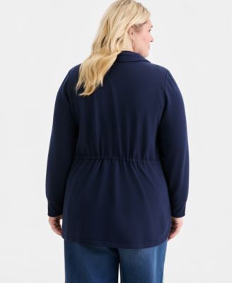 Plus Size Lux Soft Fleece Anorak Knit Jacket